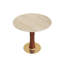 Table de salle à manger ronde moderne, table en pierre grotte 33,5 po avec pieds en bois et base dorée, table de cuisine pour 2 personnes pour un petit espace, capacité de poids de 150 lb-788292791