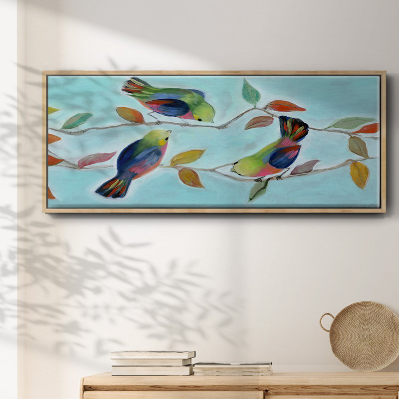 Bitty Birds I- Framed Canvas