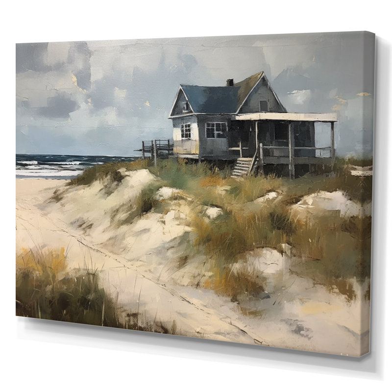Beach House Tranquility I - Modern Beach, art mural, H 12 po x l 20 po x P 1 po, Toile tendue