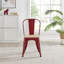 Honora Industrial Classic Metal Frame Wood Seat Dining Chair - Style Bold Colour Stackable Side Chair-191823158