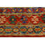 Tapis rouge / orange / vert en laine noué à la main de style sud-ouest Laudalino 5 pi 8 po x 8 pi
