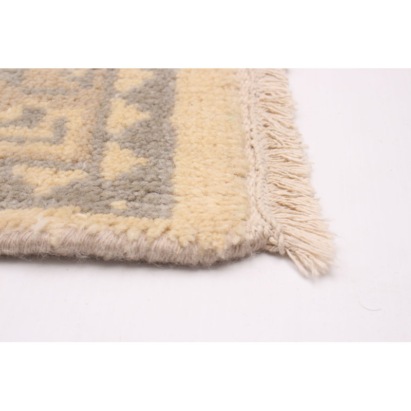 Tapis unique en laine ivoire 8 pi 10 po x 12 pi Goble One-of-a-Kind