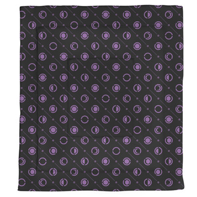 Édredon simple réversible en microfibre à deux couleurs Moon phases