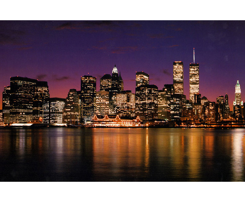 New York, horizon la nuit, H 26 po x l 40 po