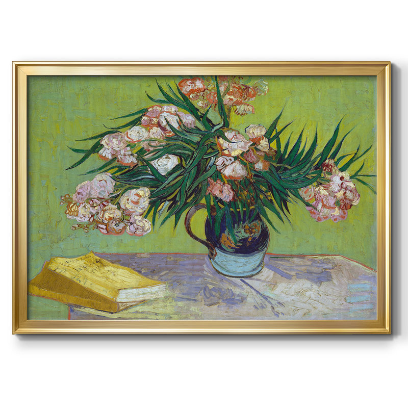 Oleanders, reproduction d'art sur toile, H 30 po x l 44 po x P 1,5 po, Or