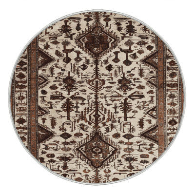 Machine Washable Persian Beige Area Rug