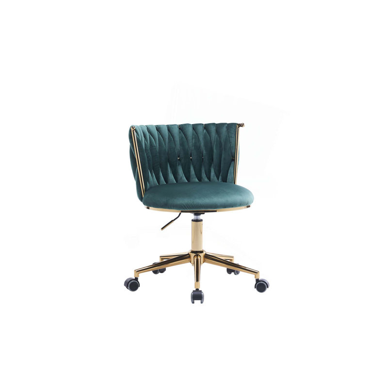 Velvet Home Office Chair, Emerald