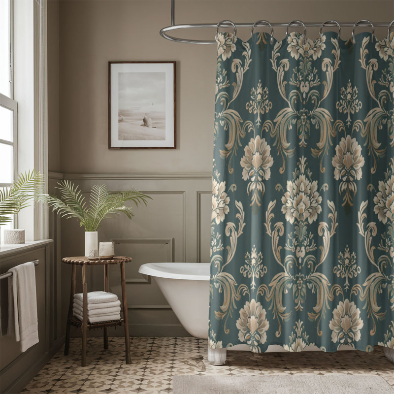 Regency Style - Rideau de douche standard 1 pièce, H 74 po x l 71 po