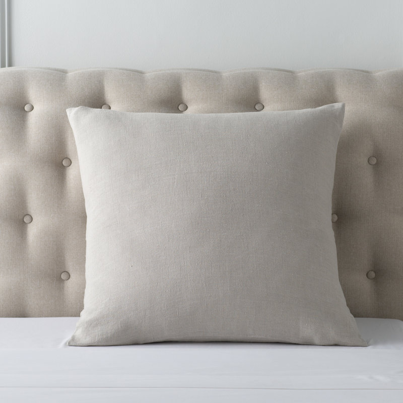 Stone Washed Linen Sham, Euro, Pearl Gray