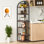 16.54"W x 70.87"H 6 Tier Corner Corner Bookcase Bookshelf Rack Plant Stand Modern Brown Black