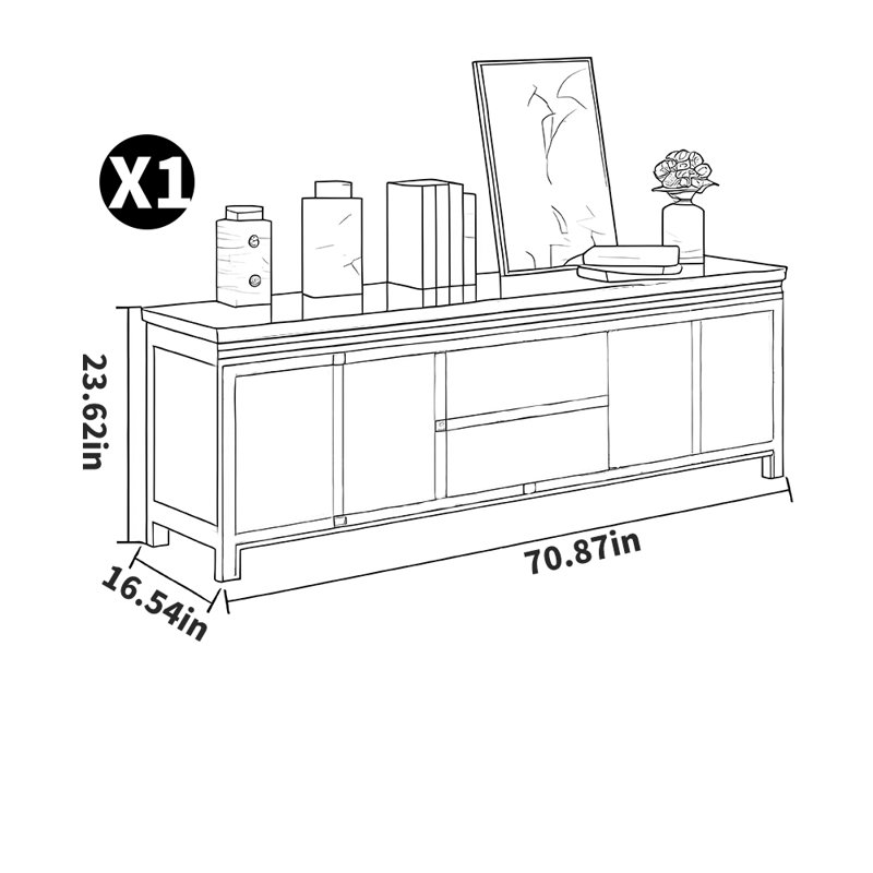 Tibetan style retro storage TV stand