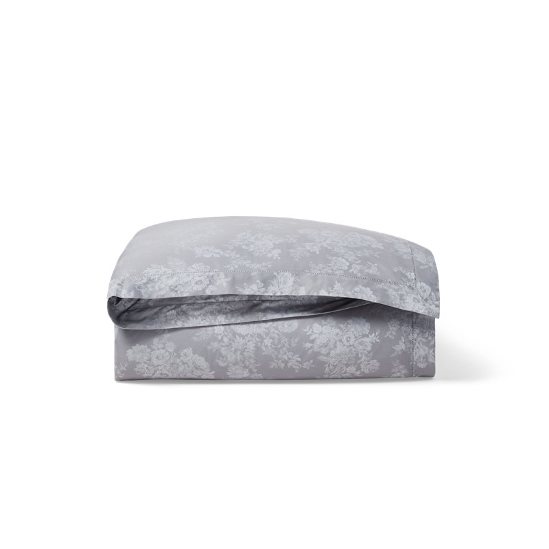 Édredon grand Mya en gris doux, Gris ; argent, L 94 po x l 96 po