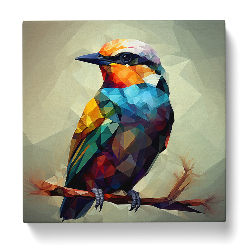 Bird Cubism - No Frame Print, 50cm H x 50cm W x 3cm D