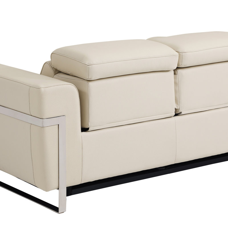 Cuir grainé avec fauteuil inclinable Global United, Beige