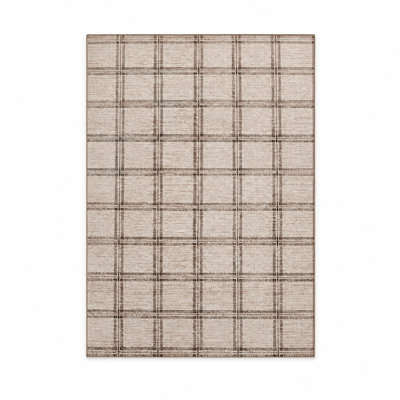 Rectangle Geometric and Plaid Area Rug