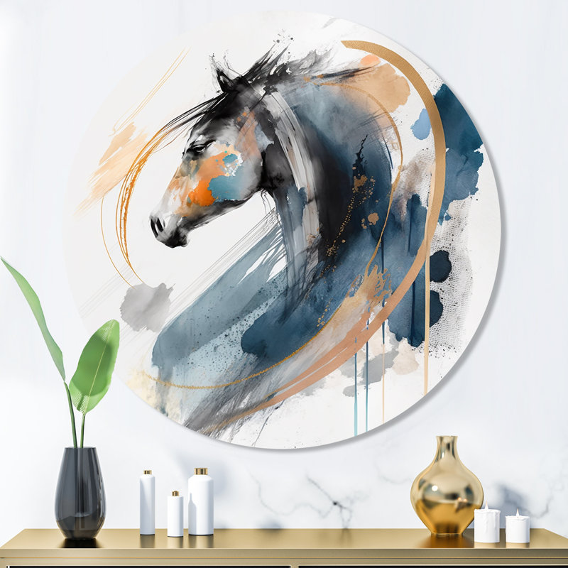 Balabak " Black Horse Side Portait II ", 16" H x 16" W x 1" D