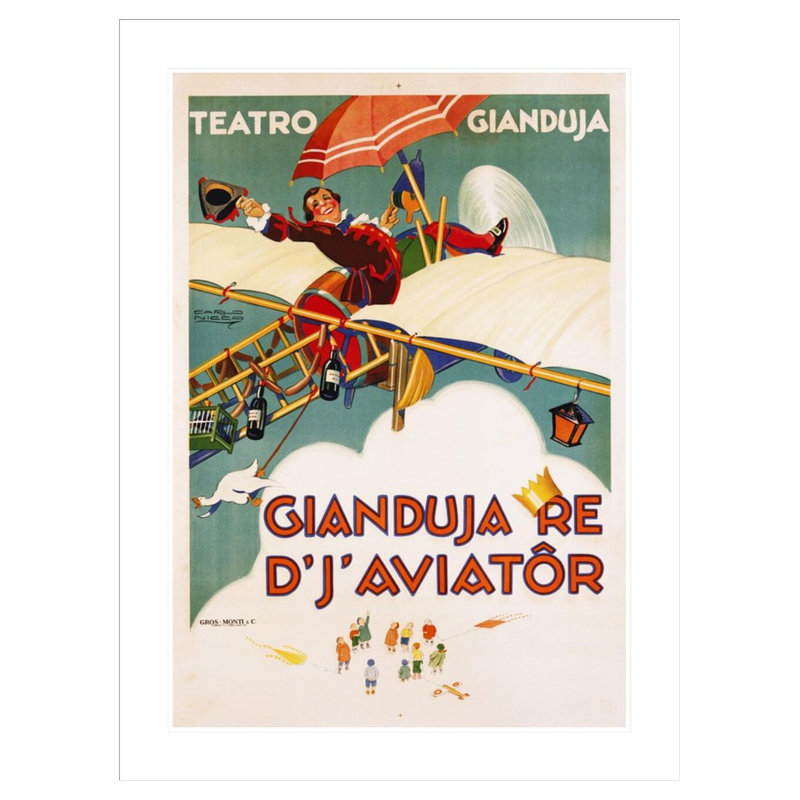«Gianduja Re d'J'Aviator» par Carlo Nicco, impression numérique sur toile, 41.5" H x 31.06" W