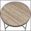 Chêne gris industriel patiné Table basse ronde noire - Support en X stable, grande surface pour le salon