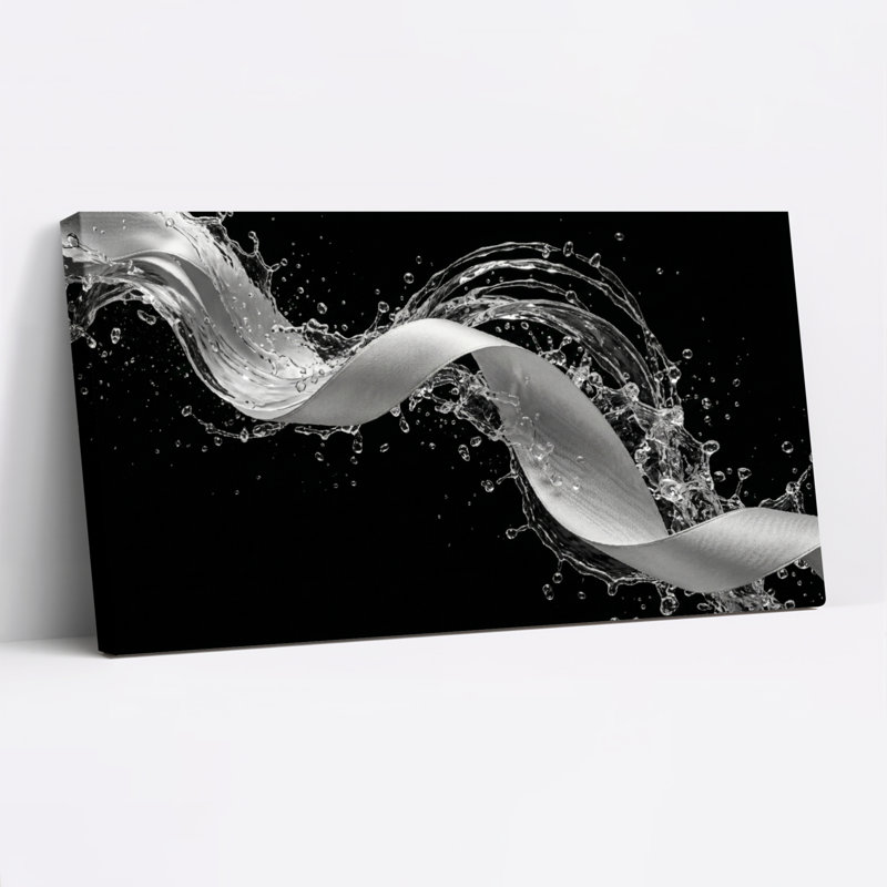 Ensemble de 1 tableau sur toile représentant des vagues d'eau, L 40 po x H 20 po, Toile tendue