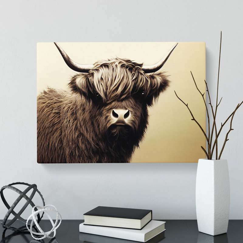 Highland Cow View Vol.2 - Wrapped Canvas, 50cm H x 76cm W x 3cm D