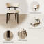 Ensemble de 6 chaises de salle à manger modernes entièrement assemblées en similicuir blanc avec des pieds en bois massif noir-680667885