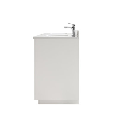 Meuble-lavabo de 60 po avec lavabo encastré en céramique certifié CUPC