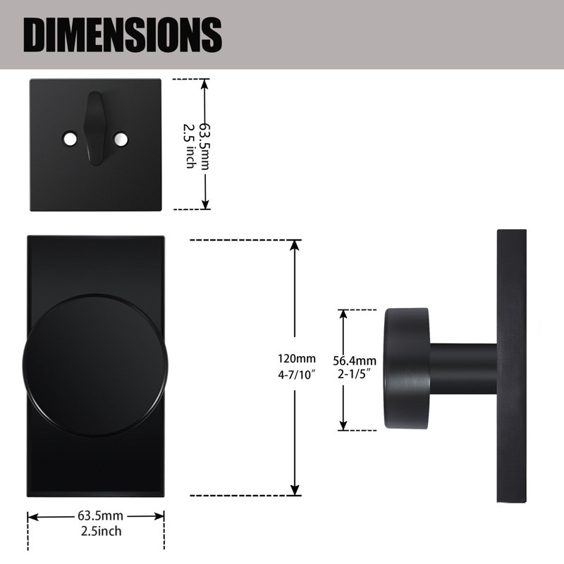 Deadbolt and Passage Door Knobs Set, Matte Black