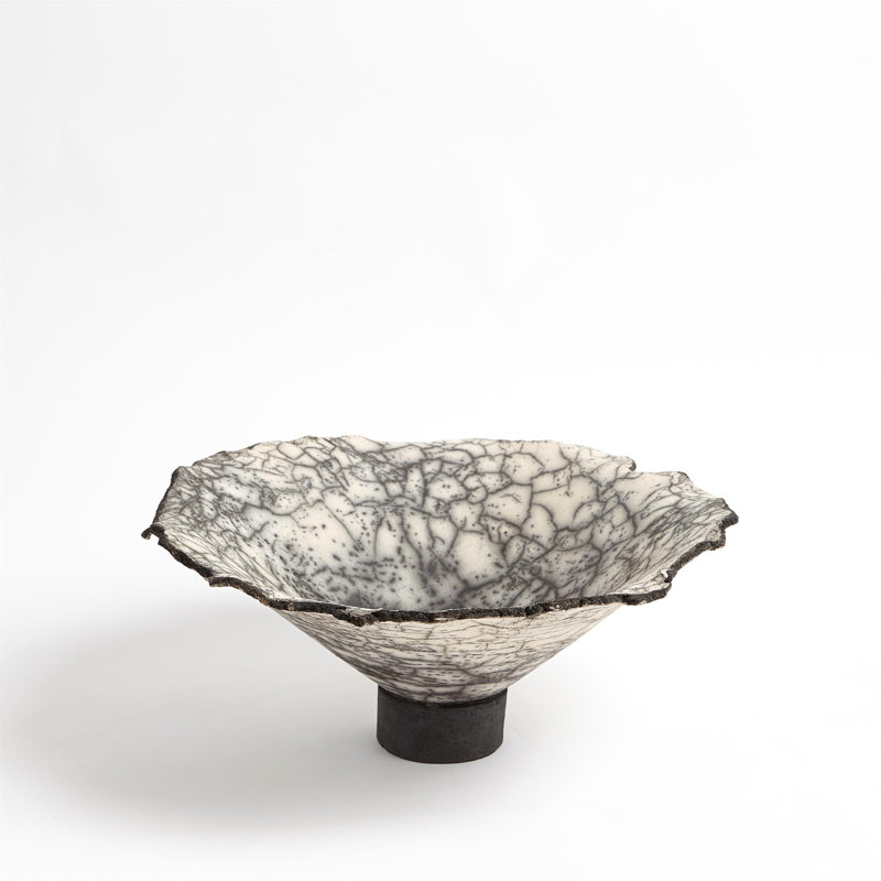 Bol à pattes craquelées - Raku noir