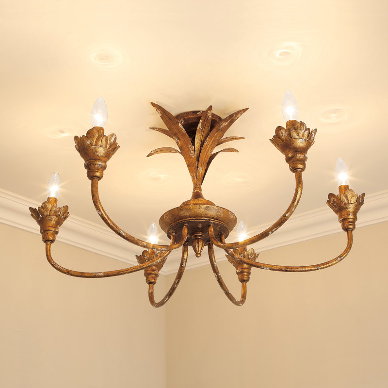 Baum Semi Flush Mount, Heirloom Gold
