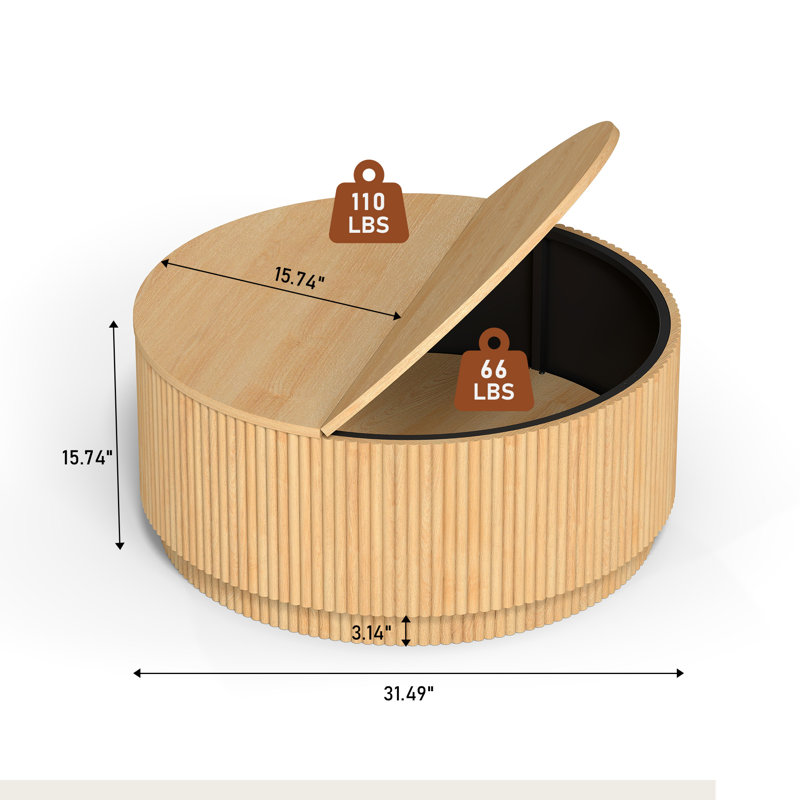 Table basse 31,49 po, Naturel