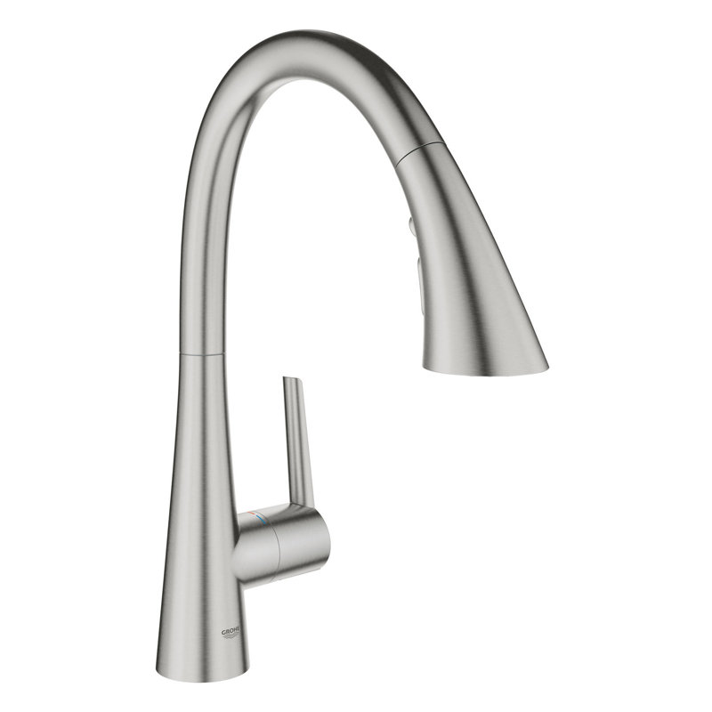 ZEDRA Single-Handle Pull Down Kitchen Faucet Triple Spray 1.75 GPM, SuperSteel