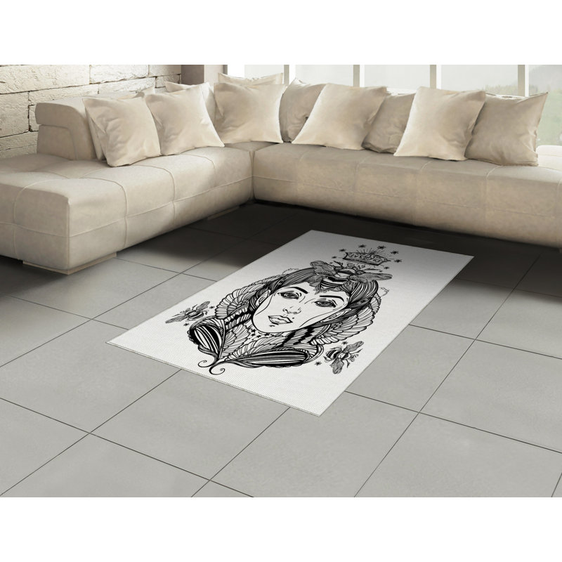 Queen High Density Long Fiber Poly Threads Decorative Area Rug Carpet, Rectangle 4' x 5'8"