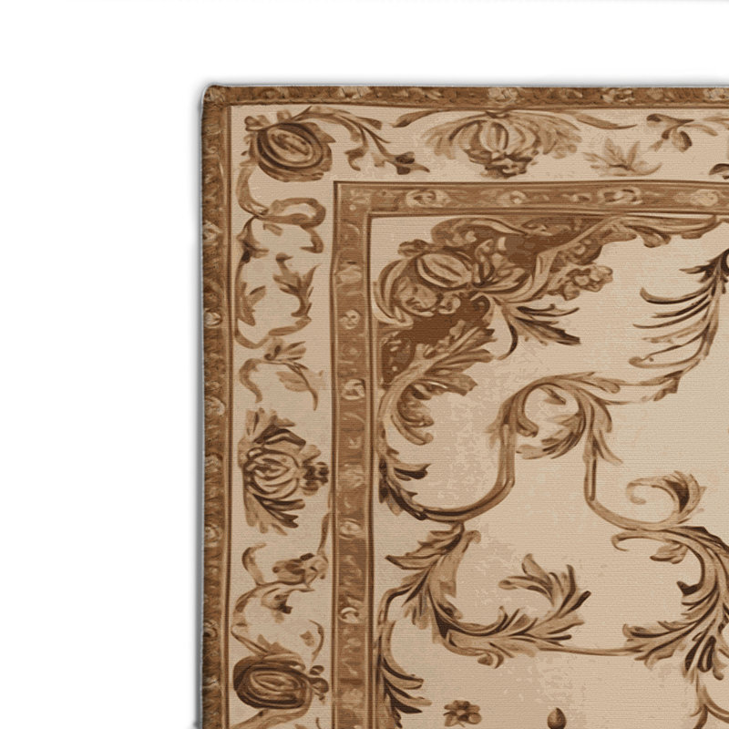 Tapis d'intérieur et d'extérieur brun français, Rectangulaire 8 pi x 10 pi