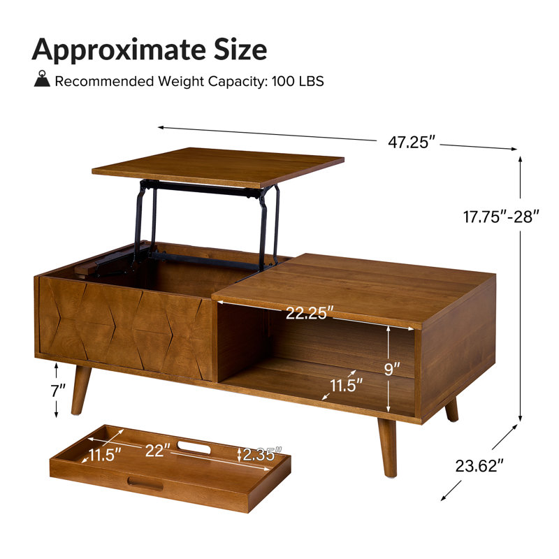 Table basse à plateau relevable Isabele Doody, Gland