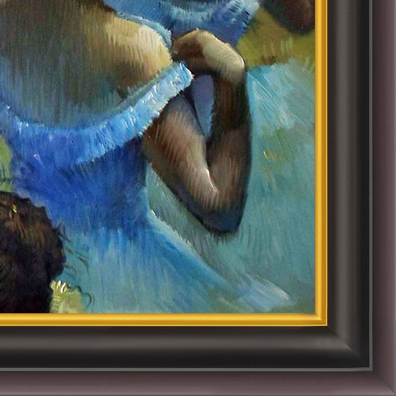 «Blue Dancers» par Degas, peinture encadrée, H 26 po x l 30 po x P 2 po, Encadré opulent