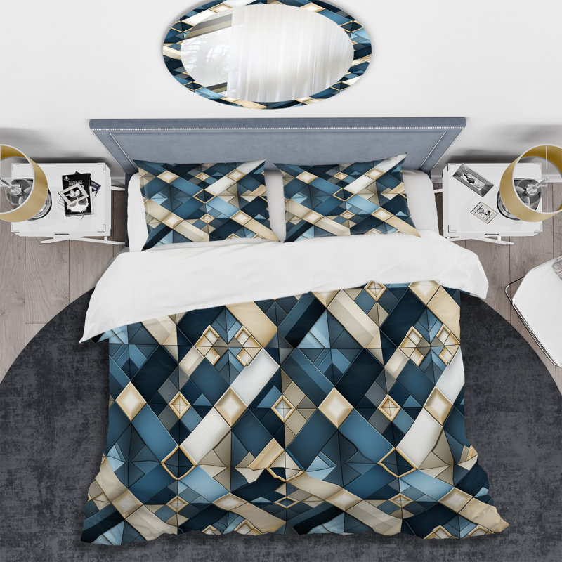 Ensemble de housse de couette Quitterie, Housse de couette pour grand lit et 2 taies décor