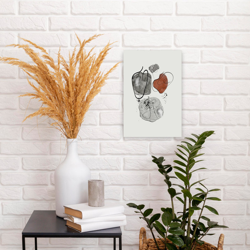 «Industrial Composition 1 Abstract Industrial Minimalist City Landscape», art mural, H 18 po x l 12 po