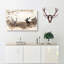 Stag Deer With Birds In Abstract - Wrapped Canvas Painting-55341339