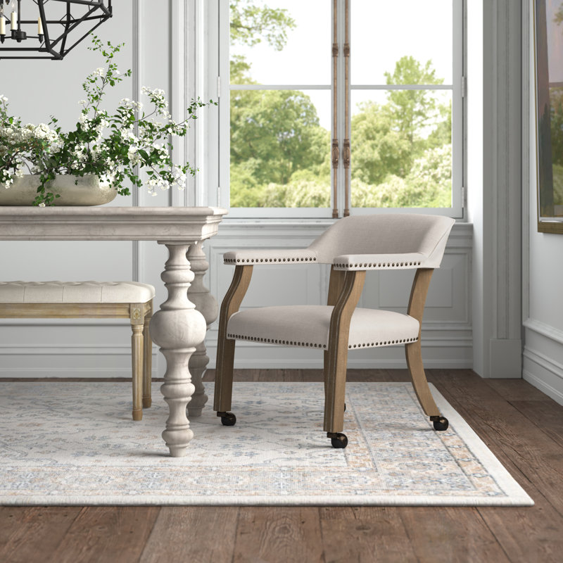 Chaise avec accoudoirs sur roulettes, Sable