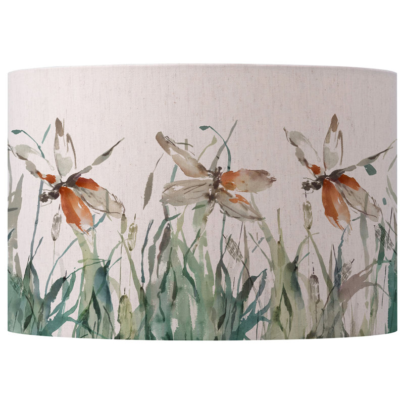 Cotton Round Lamp Shade ( Screw On ), 25cm H x 40cm W x 40cm D, Multicoloured