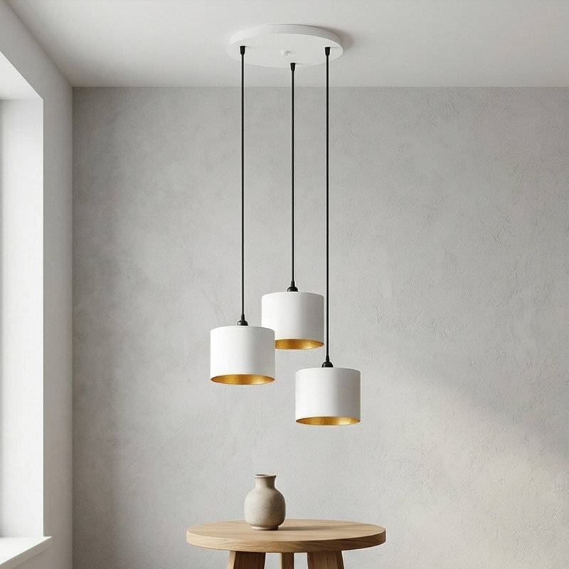Luminaire suspendu cylindrique à 3 lumières Elara