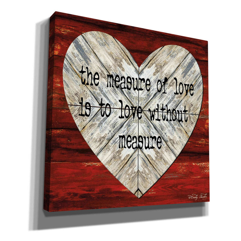 «The Mesure of Love» par Cindy Jacobs, art mural sur toile, H 12 po x l 12 po x P 0,75 po