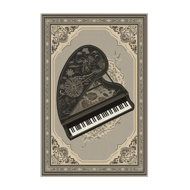 Tapis oriental beige classique lavable à la machine Osnas, 8 x 12