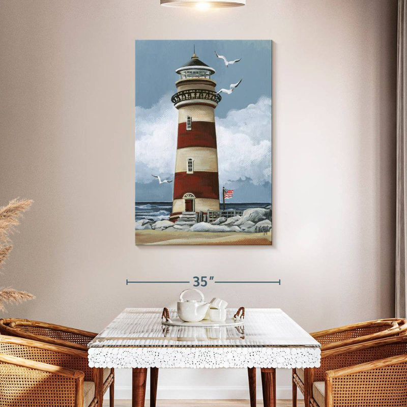 Aletra Simple Red Lighthouse, 48" H x 32" W