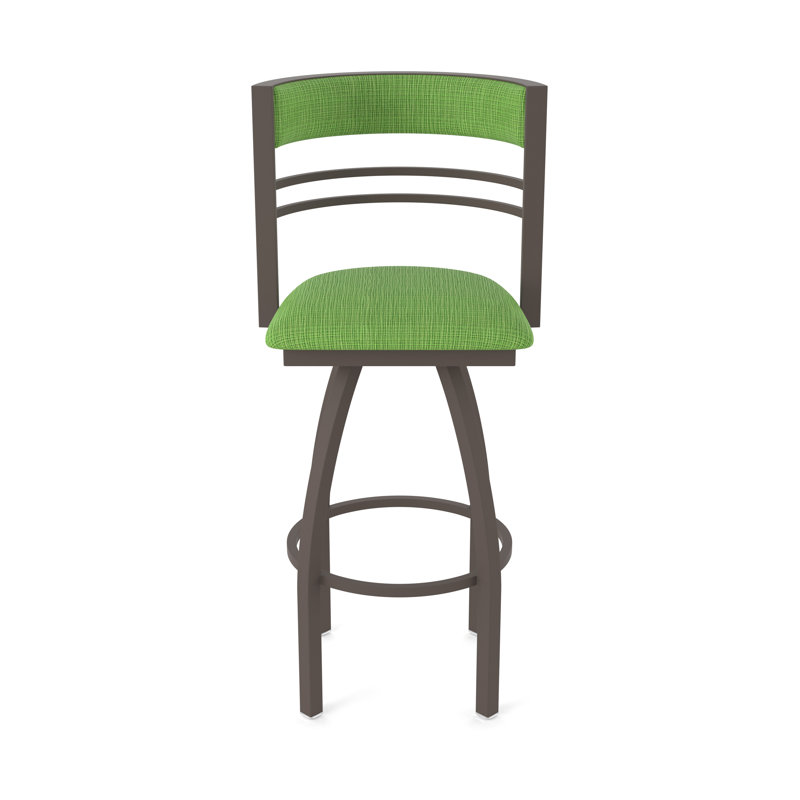 Hunter Swivel Stool, Tissu-graphique perroquet, Bronze, Tabouret de bar (siège d'une hauteur de 36 po)
