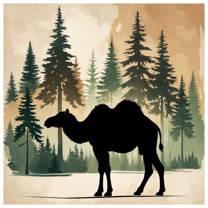 Housse de couette camel en forêt, Lit simple