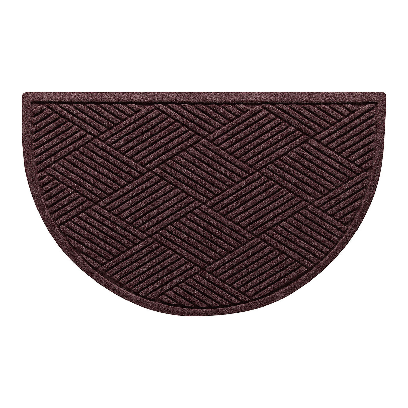 Waterhog Diamonds Indoor Outdoor Doormat, Bordeaux, Half Oval 24" x 39"