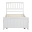 Lit plateforme simple blanc avec lit gigogne en bois massif pour une chambre à coucher à cadre solide-121104727