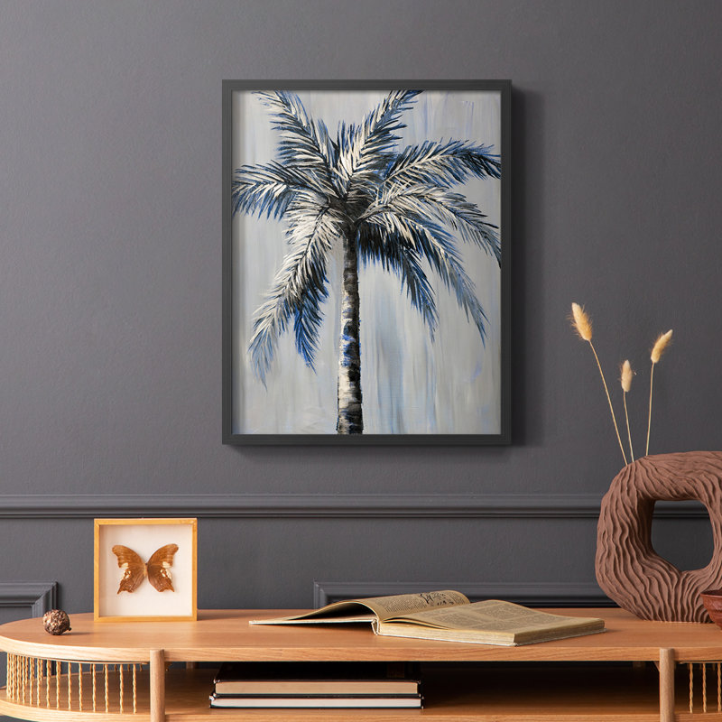 Palm Magic Evening II, reproduction encadrée - bois massif, Noir, H 10 po x l 8 po