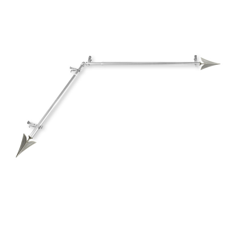 Tringle à rideaux simple de coin avec fenêtre Esteve, 28 po à 48 po, Nickel satiné